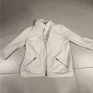 Women's White Jacket with Zipper Pockets
